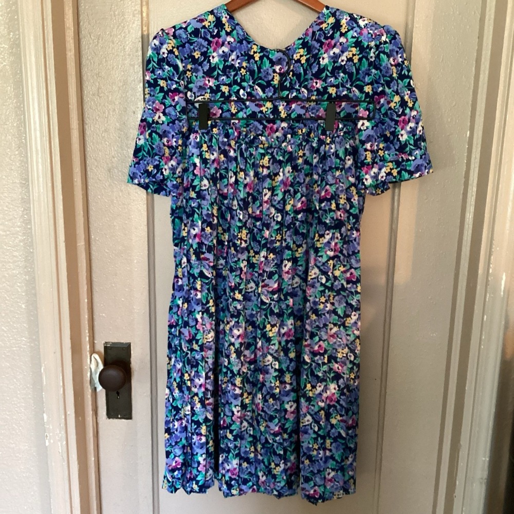 Floral Outfit Skirt & Smocked Blouse Womens 12 Vintage 80s Core Taylor Wood USA